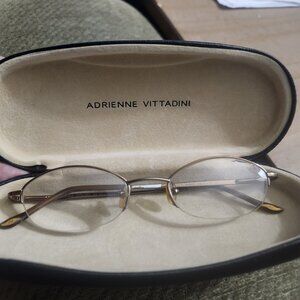 Adrienne Vittadini Eyeglasses Gold Frame & Black Case AV6012 Size: 108 47 19 135